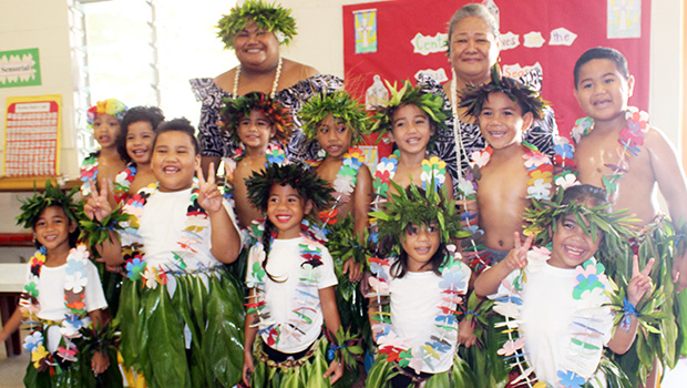 Room 1 students and their teachers