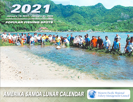 Front of the 2021 American Samoa Lunar Calendar