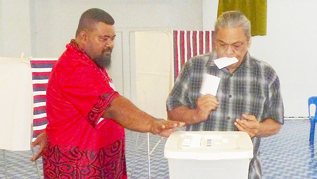 One of the many voters at Maoputasi #2 