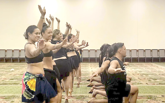 Cook Islanders rehearsing