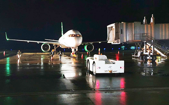 ASIA PACIFIC AIRLINES PLANE ON RUNWAY