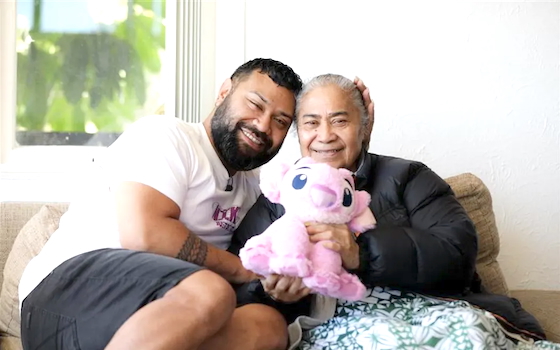 Sapini Unoi and his mother Mutalau