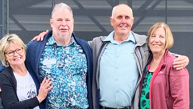 Mr Crocos' (second left) wife (left) 