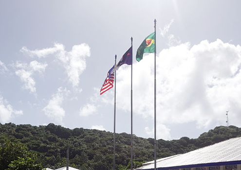 Flags raised in honor of Manu'a Day Celebration