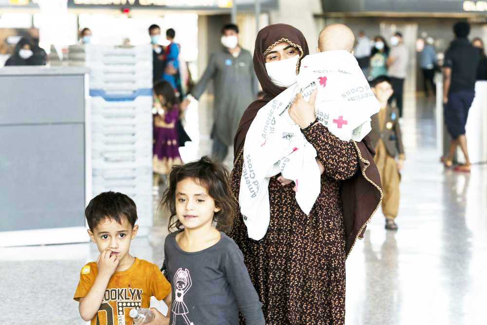 Afghan mother with her children arrive in the U.S.