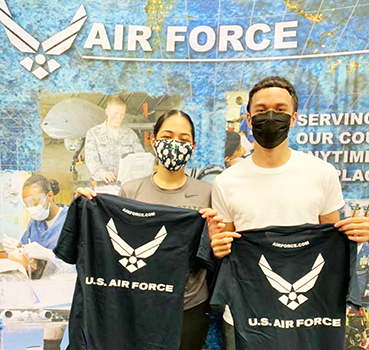 future Airman [Kalepo] Hemingway AND future Airman [Esther] Taufa’asau 