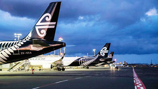  Air New Zealand planes parked up at Auckland Airport