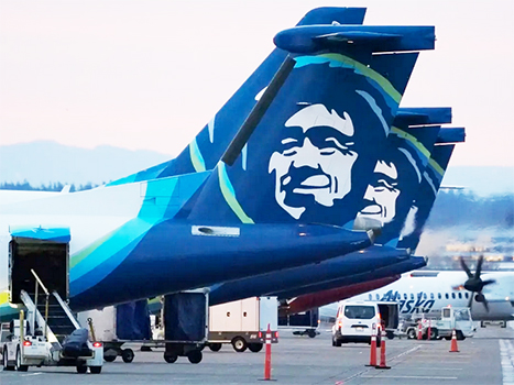 ALASKA AIRLINES PLANES PARKED