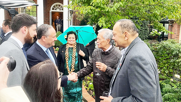 Emhoff, Amata with Hon. Hu’akavameilik and Henry Puna