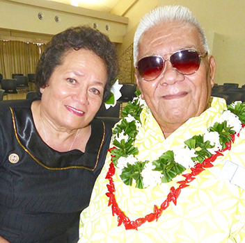 Congresswoman Aumua Amata and the late Aumoeualogo Te’o J. Fuavai.
