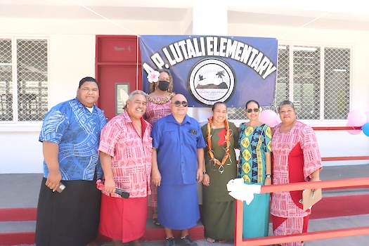 First Lady Ella Mauga and Public Works Director Faleosina Voigt with others