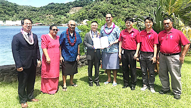 Taotasi Archie Soliai receiving power of attorney becoming the American Samoa Honorary Consul for the Republic of Korea.