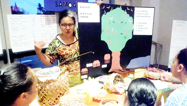 Mrs. Tasia Talamoni advises participating teachers on methods of integrating the Samoan language and culture into their classroom methods