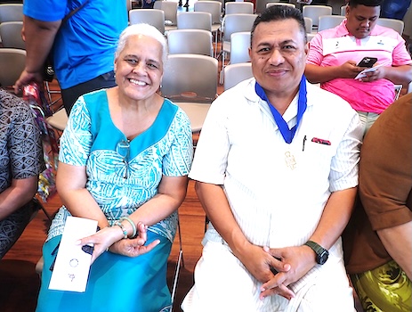 ASCC alumnus Pa'u Dr. Roy Ausage with Dr. Rosevonne Pato