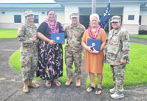 a recent ceremony at the Army Reserve Center