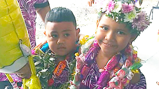 Aua's kindergarten graduation ceremony earlier this month