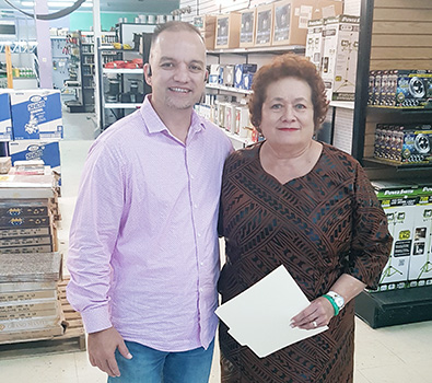 Congresswoman Aumua Amata with Joseph Toloa'i Ho Ching II.