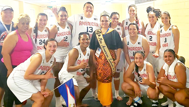 American Samoa women's basketball team that beat Tahiti 85 to 67