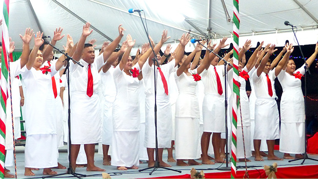 Members of Fagatogo Methodist Youth choir