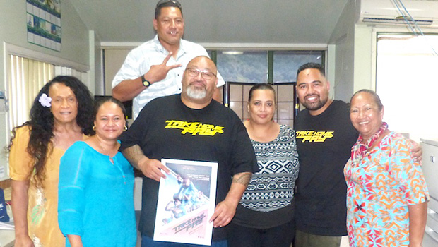 Samoa News staff members with cast of Take Home Pay