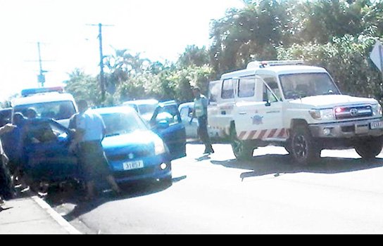  Police on the scene of the reported beating