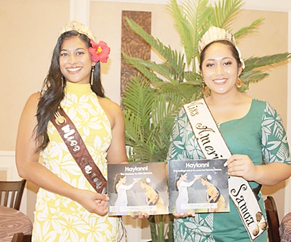 Miss Samoa Haylanni Pearl Mataupu Kuruppu (left) and Miss American Samoa Judy Fa’afetai Tauanu’u
