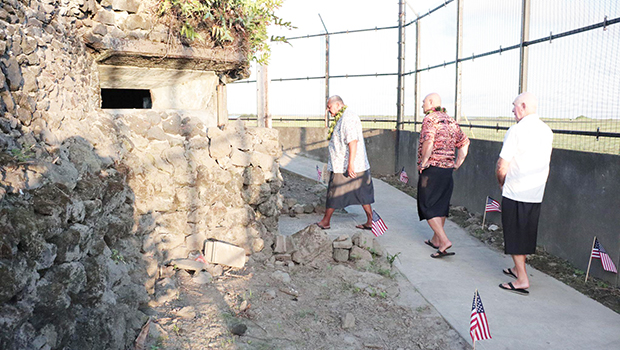 Gov Lemanu with Deputy Prime Minister Tuala Ponifasio and Samoa’s Return Services Association Vice President Peter Antonius Jensen