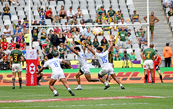 Faafoi Falaniko #15 makes an historic drop kick