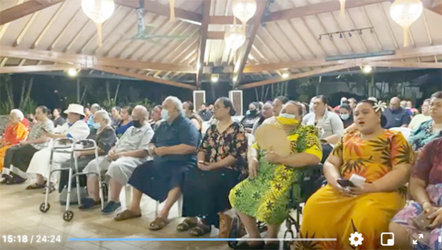 Repatriated and quarantined residents at Sunday church service