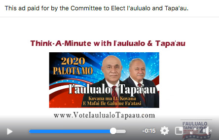 I'aulualo and Tapa'au campaign video