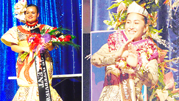 Miss American Samoa Magalita Johnson (left) and Miss Pacific Islands Matauaina Toomalatai (right)