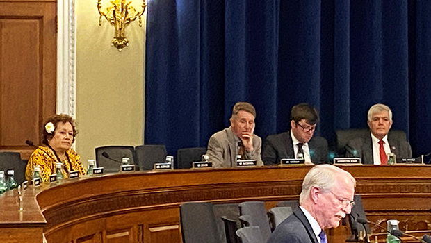 Congresswoman Amata in hearing with others