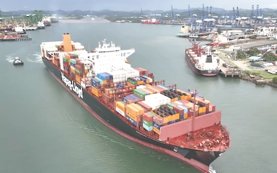container ship in Panama 