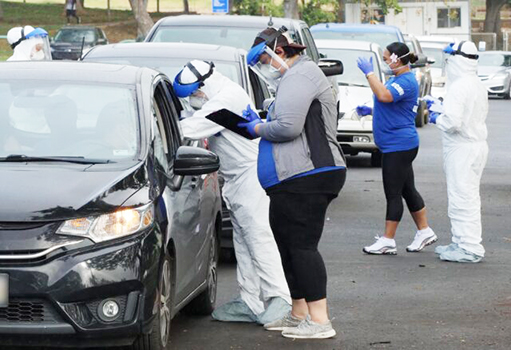 Drive up testing in Honolulu