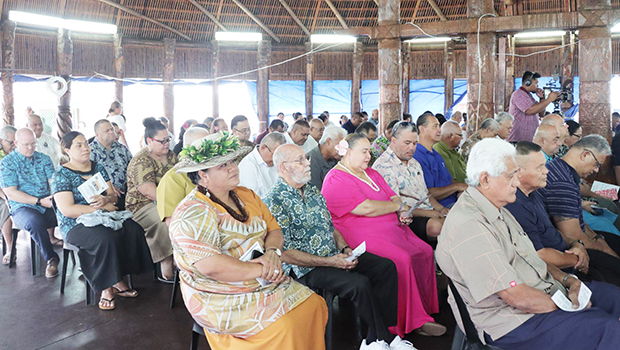 A large crowd at the Afioga Tufele Li’amatua Sr. Tufele Cultural Center