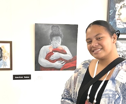 Deborah with her winning painting
