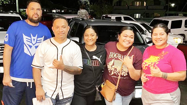 DOC employees at movie night