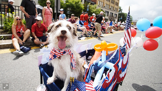 celebrating 4th of July with parade