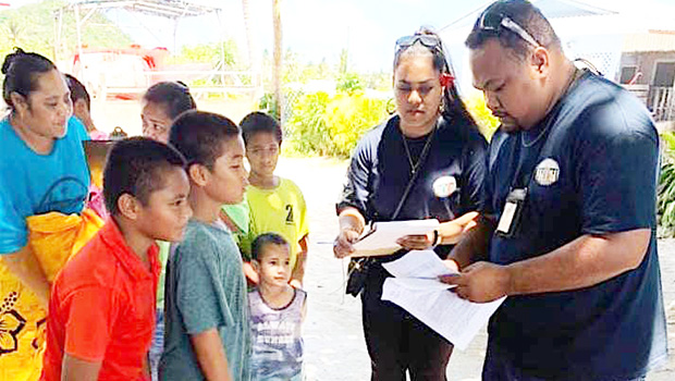 DOH crew distributing filariasis pills on Aunu'u