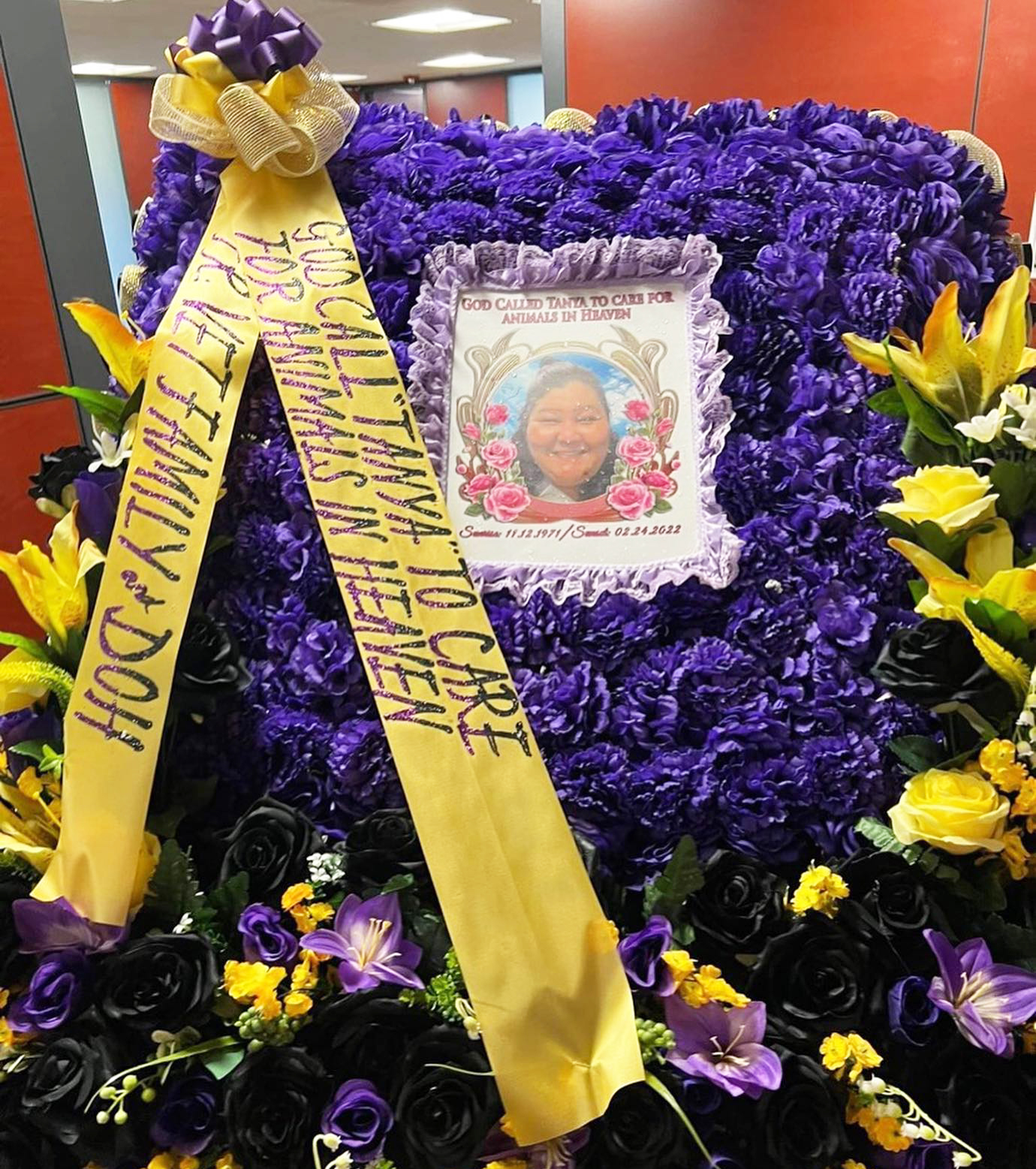 Tanya's memorial flowers from DoH