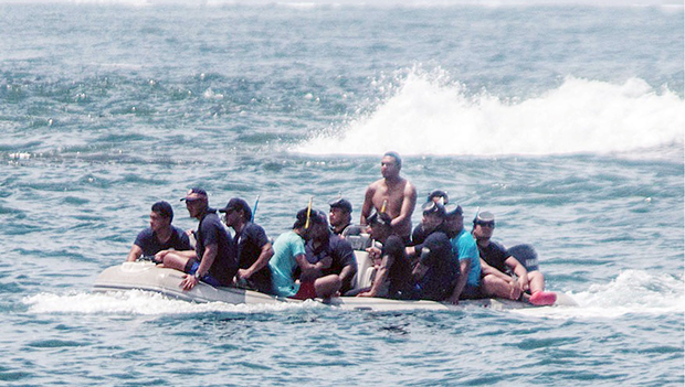 Men from the village have joined Police and F.E.S.A. officials to search for the missing man. 