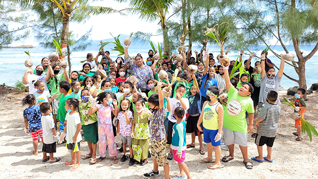 Faleasao Elementary School students and staff