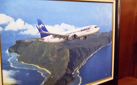 An artist impression of the Samoa Airways Boeing 737 Max 9 