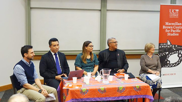  The panelists for a panel on New Zealand's response to Pacific climate change,