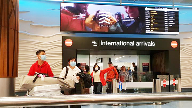 Passengers arriving through International gate