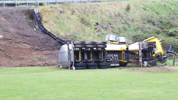 The truck involved in the crash on the Napier-Taupo highway