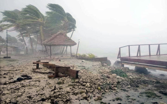 Pictured, debris swept in by the lagoon on Tuvalu's main island, Funafuti.