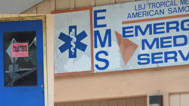 EMS sign and closed sign on door at LBJ location