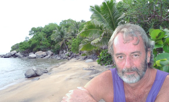 John Enright on the beach at Ofu