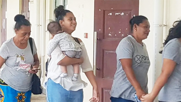 Esther Tagi outside Court in Mulinuu